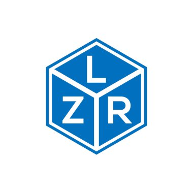 Siyah arka planda LZR harf logosu tasarımı. LZR yaratıcı harflerin baş harfleri logo kavramı. LZR harf tasarımı.