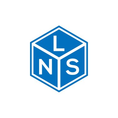 LNS harf logosu tasarımı siyah arka planda. LNS yaratıcı harf logosu konsepti. LNS harf tasarımı.