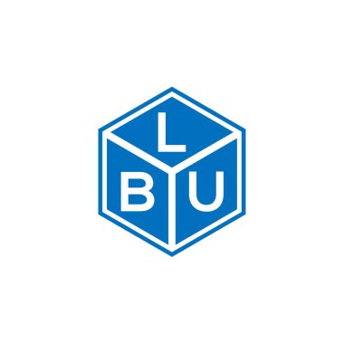 LBU harf logosu tasarımı siyah arka planda. LBU yaratıcı harflerin baş harfleri logo kavramı. LBU harf tasarımı.