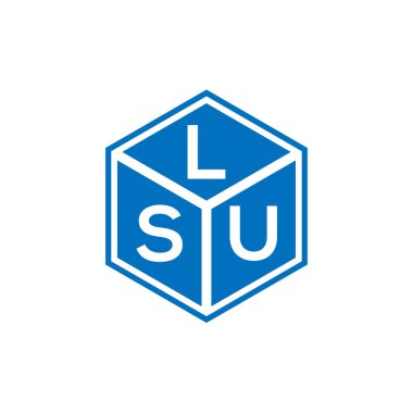 LSU harf logosu tasarımı siyah arka planda. LSU yaratıcı harflerin baş harfleri logo kavramı. LSU harf tasarımı.