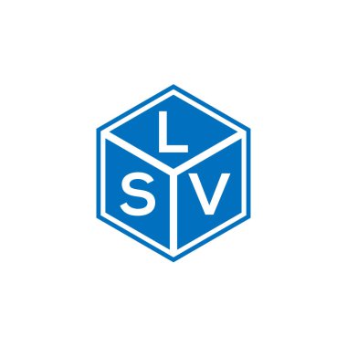 LSV harf logosu tasarımı siyah arka planda. LSV yaratıcı harflerin baş harfleri logo kavramı. LSV harf tasarımı.