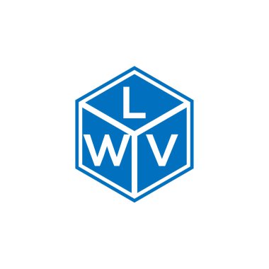 LWV harf logosu tasarımı siyah arka planda. LWV yaratıcı harflerin baş harfleri logo kavramı. LWV harf tasarımı.