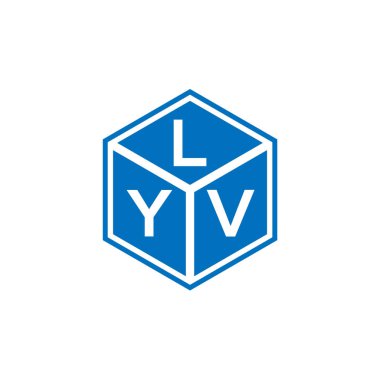 LYV harf logosu tasarımı siyah arka planda. LYV yaratıcı harflerin baş harfleri logo kavramı. LYV harf tasarımı.
