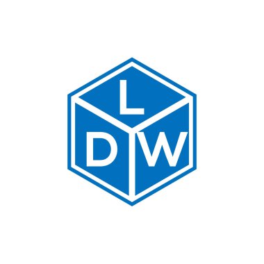 Siyah arka planda LDW harf logosu tasarımı. LDW yaratıcı harflerin baş harfleri logo kavramı. LDW harf tasarımı.