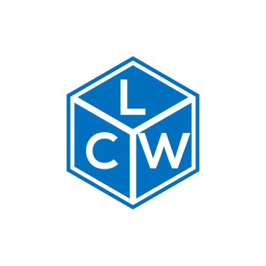 Siyah arkaplanda LCW harf logosu tasarımı. LCW yaratıcı harflerin baş harfleri logo kavramı. LCW harf tasarımı.