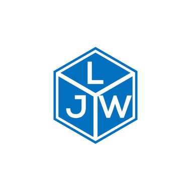 LJW harf logosu tasarımı siyah arka planda. LJW yaratıcı harflerin baş harfleri logo kavramı. LJW harf tasarımı.