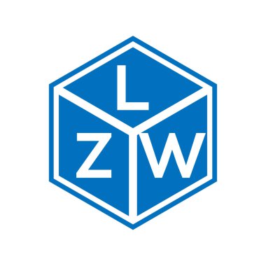 Siyah arkaplanda LZW harf logosu tasarımı. LZW yaratıcı harflerin baş harfleri logo kavramı. LZW harf tasarımı.