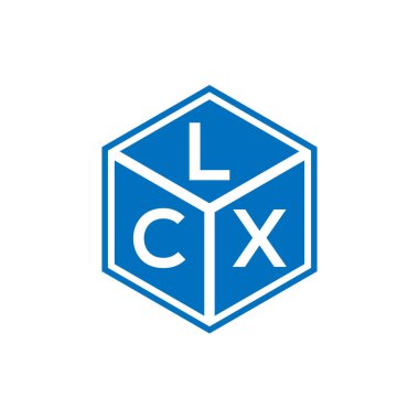 LCX harfi logo tasarımı siyah arka planda. LCX yaratıcı harflerin baş harfleri logo kavramı. LCX harf tasarımı.