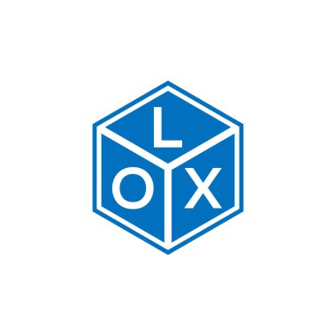 Siyah arka planda LOX harfli logo tasarımı. LOX yaratıcı harflerin baş harfleri logo kavramı. LOX harf tasarımı.