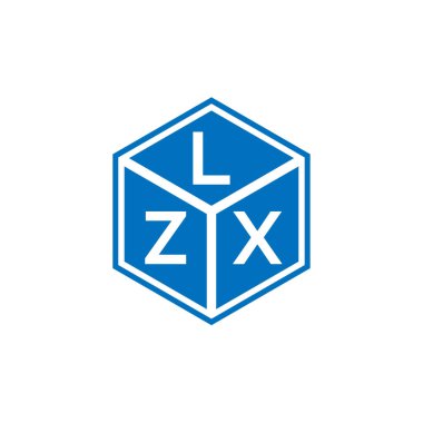 Siyah arkaplanda LZX harf logosu tasarımı. LZX yaratıcı harflerin baş harfleri logo kavramı. LZX harf tasarımı.