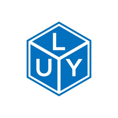 LUY harf logosu tasarımı siyah arka planda. LUY yaratıcı harfler logosu konsepti. LUY harf tasarımı.