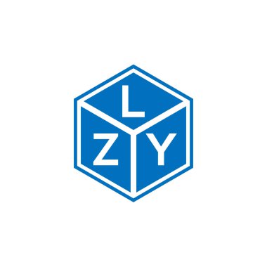 Siyah arkaplanda LZY harf logosu tasarımı. LZY yaratıcı harflerin baş harfleri logo kavramı. LZY harf tasarımı.