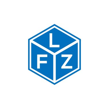 LFZ harfi logo tasarımı siyah arkaplan üzerine. LFZ yaratıcı harflerin baş harfleri logo kavramı. LFZ harf tasarımı.