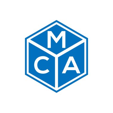 Siyah arka planda MCA harf logosu tasarımı. MCA yaratıcı harf logosu konsepti. MCA harf tasarımı.