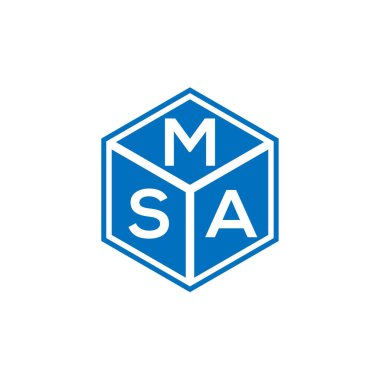 Siyah arka planda MSA harf logosu tasarımı. MSA yaratıcı harfler logosu konsepti. MSA harf tasarımı.