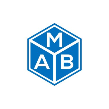 Siyah arka planda MAB harfi logo tasarımı. MAB yaratıcı harflerin baş harfleri logo kavramı. MAB harf tasarımı.