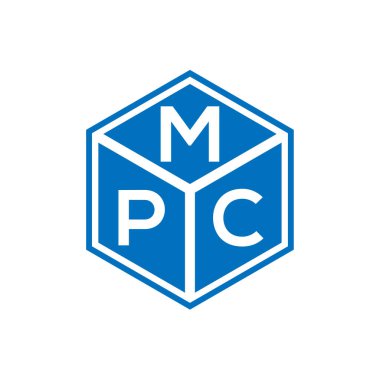 Siyah arkaplanda MPC harf logosu tasarımı. MPC yaratıcı harflerin baş harfleri logo kavramı. MPC harf tasarımı.