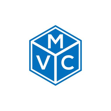Siyah arka planda MVC harf logosu tasarımı. MVC yaratıcı harflerin baş harfleri logo kavramı. MVC harf tasarımı.