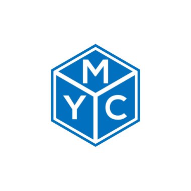 Siyah arka planda MYC harf logosu tasarımı. MYC yaratıcı harflerin baş harfleri logo kavramı. MYC harf tasarımı.