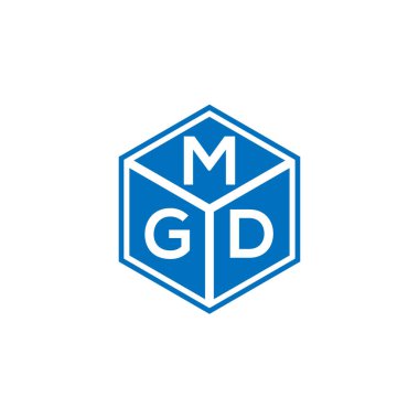 Siyah arka planda MGD harf logosu tasarımı. MGD yaratıcı harflerin baş harfleri logo kavramı. MGD harf tasarımı.