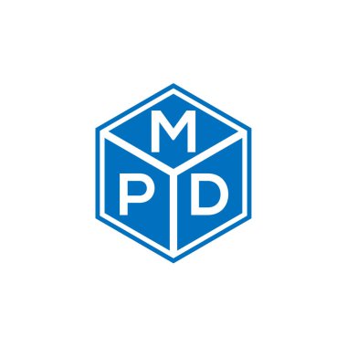Siyah arka planda MPD mektup logosu tasarımı. MPD yaratıcı harflerin baş harfleri logo konsepti. MPD mektup tasarımı.
