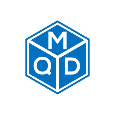 Siyah arkaplanda MQD harf logosu tasarımı. MQD yaratıcı harflerin baş harfleri logo kavramı. MQD harf tasarımı.
