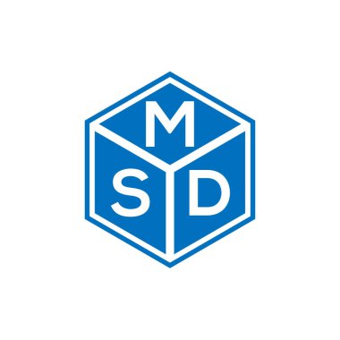 Siyah arka planda MSD harf logosu tasarımı. MSD yaratıcı harflerin baş harfleri logo kavramı. MSD harf tasarımı.
