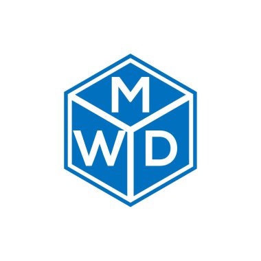 Siyah arka planda MWD harf logosu tasarımı. MWD yaratıcı harflerin baş harfleri logo kavramı. MWD harf tasarımı.