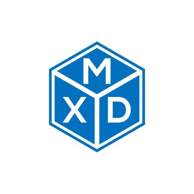 Siyah arkaplanda MXD harf logosu tasarımı. MXD yaratıcı harflerin baş harfleri logo kavramı. MXD harf tasarımı.