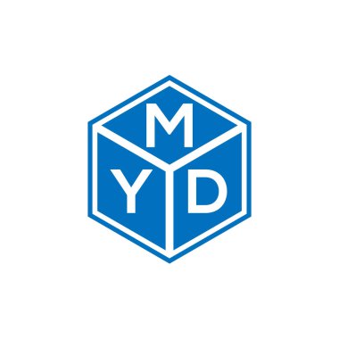 Siyah arka planda MYD harf logosu tasarımı. MYD yaratıcı harflerin baş harfleri logo kavramı. MYD harf tasarımı.