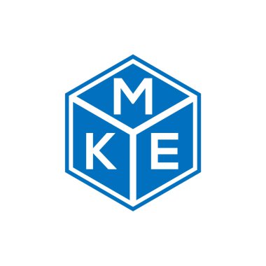 Siyah arkaplanda MKE harf logosu tasarımı. MKE yaratıcı harflerin baş harfleri logo kavramı. MKE harf tasarımı.