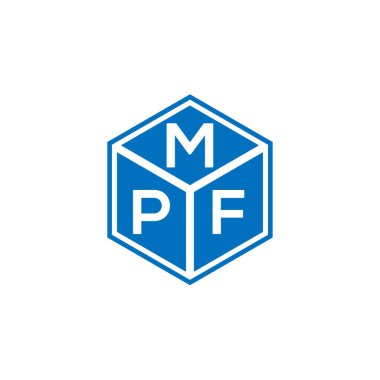 Siyah arkaplanda MPF harf logosu tasarımı. MPF yaratıcı harflerin baş harfleri logo kavramı. MPF harf tasarımı.