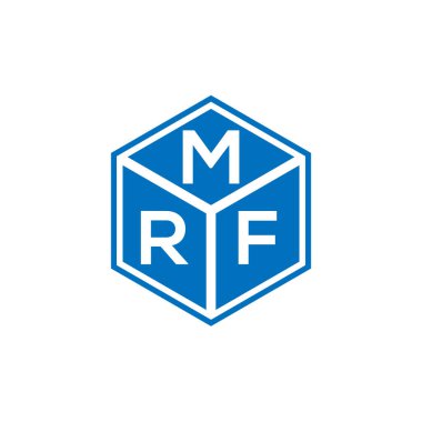 Siyah arkaplanda MRF harfi logosu tasarımı. MRF yaratıcı harflerin baş harfleri logo kavramı. MRF harf tasarımı.