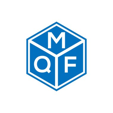 Siyah arkaplanda MQF harf logosu tasarımı. MQF yaratıcı harflerin baş harfleri logo kavramı. MQF harf tasarımı.