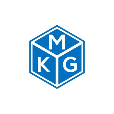 Siyah arkaplanda MKG harf logosu tasarımı. MKG yaratıcı harflerin baş harfleri logo kavramı. MKG harf tasarımı.