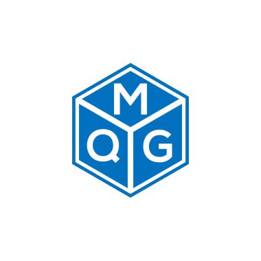Siyah arkaplanda MQG harf logosu tasarımı. MQG yaratıcı harflerin baş harfleri logo kavramı. MQG harf tasarımı.