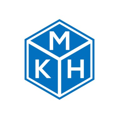Siyah arkaplanda MKH harf logosu tasarımı. MKH yaratıcı harflerin baş harfleri logo kavramı. MKH harf tasarımı.