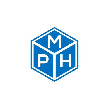 Siyah arkaplanda MPH harf logosu tasarımı. MPH yaratıcı harflerin baş harfleri logo kavramı. MPH harf tasarımı.