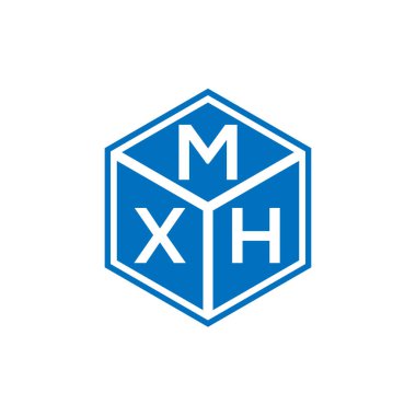 Siyah arkaplanda MXH harf logosu tasarımı. MXH yaratıcı harflerin baş harfleri logo kavramı. MXH harf tasarımı.