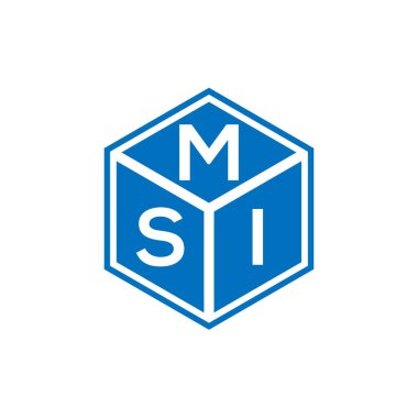 Siyah arkaplanda MSI harf logosu tasarımı. MSI yaratıcı harflerin baş harfleri logo kavramı. MSI harf tasarımı.