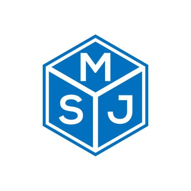 Siyah arka planda MSJ harf logosu tasarımı. MSJ yaratıcı harflerin baş harfleri logo kavramı. MSJ harf tasarımı.