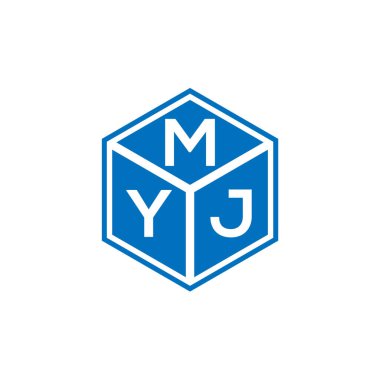 MYJ harf logosu tasarımı siyah arka planda. MYJ yaratıcı harflerin baş harfleri logo kavramı. MYJ harf tasarımı.