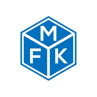 Siyah arka planda MFK harf logosu tasarımı. MFK yaratıcı harflerin baş harfleri logo kavramı. MFK harf tasarımı.