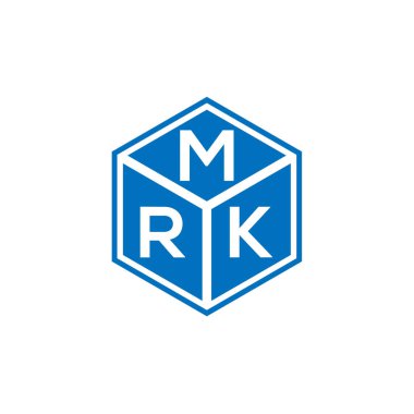 Siyah arka planda MRK harf logosu tasarımı. MRK yaratıcı harflerin baş harfleri logo kavramı. MRK harf tasarımı.