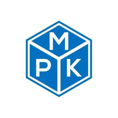 Siyah arkaplanda MPK harf logosu tasarımı. MPK yaratıcı harflerin baş harfleri logo kavramı. MPK harf tasarımı.