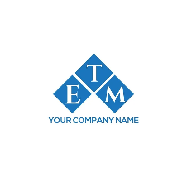 Etm Lettre Logo Design Sur Fond Blanc Etm Initiales Créatives — Image vectorielle