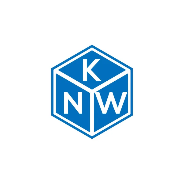 Σχεδιασμός Λογότυπου Γραμμάτων Knw Μαύρο Φόντο Knw Δημιουργικό Πρωτότυπο Γράμμα — Διανυσματικό Αρχείο