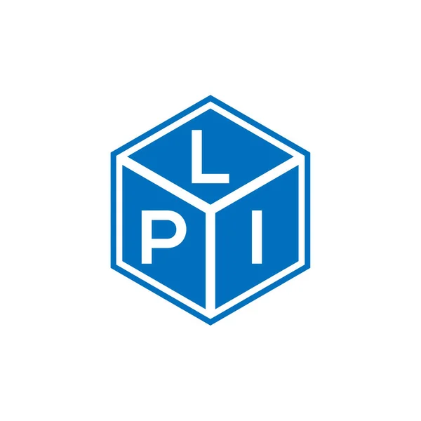 Design Logotipo Carta Lpi Fundo Preto Lpi Iniciais Criativas Conceito — Vetor de Stock