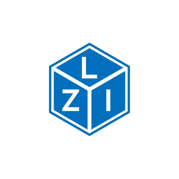 Lzi Lettera Logo Design Sfondo Nero Lzi Creative Iniziali Lettera — Vettoriale Stock