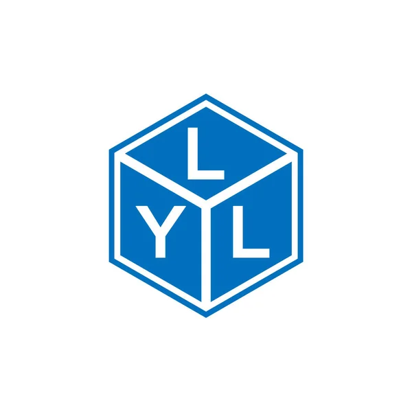 Diseño Del Logotipo Letra Lyl Sobre Fondo Negro Lyl Iniciales — Vector de stock